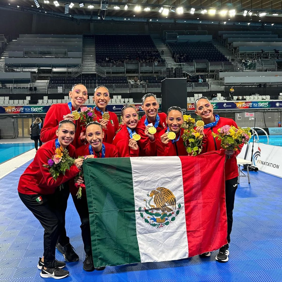 Lo logramos! Segunda medalla de oro para México 🇲🇽 🥇#copadelmundo #natacionartistica #paris2024 #mexico #arkema #bostik #artisticswimming #juegosolimpicos #Olympics