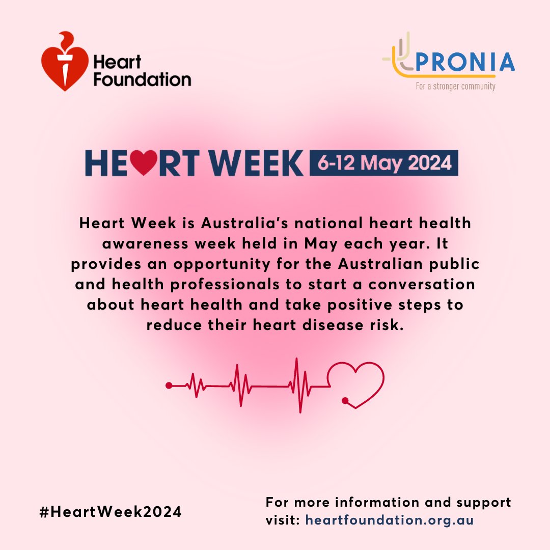 𝐇𝐞𝐚𝐫𝐭 𝐖𝐞𝐞𝐤 𝟔-𝟏𝟐 𝐌𝐚𝐲 𝟐𝟎𝟐𝟒 Visit: heartfoundation.org.au #heartweek2024 #heartweek #heartfoundation #pronimelbourne