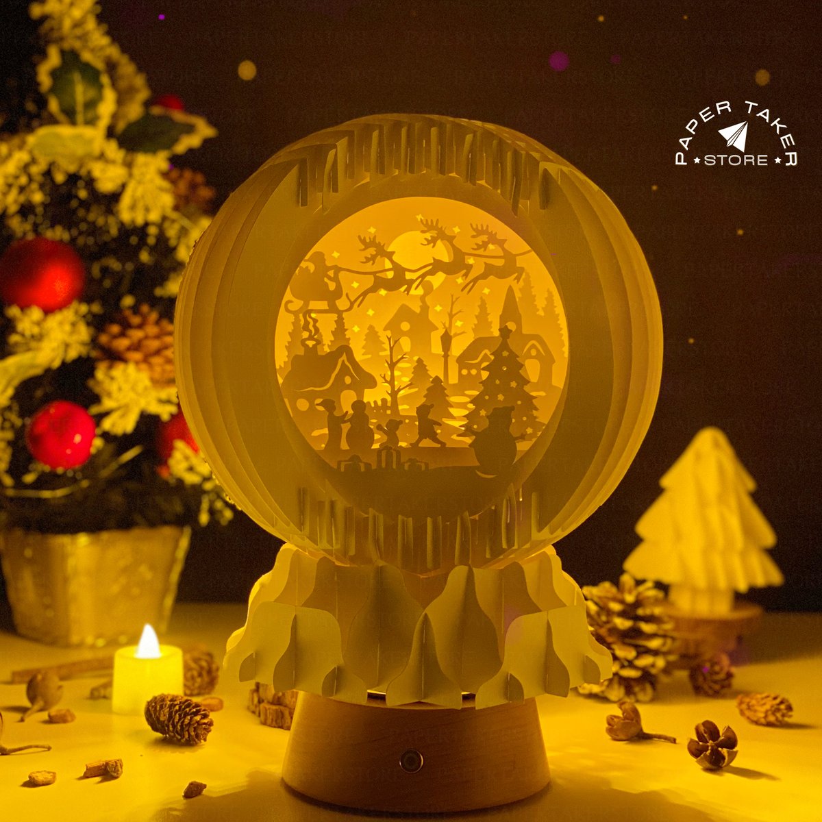 Excited to share the latest addition to my #etsy shop: Christmas 1 Pop-Up Template, Globe Pop-Up SVG for Cricut Projects, 3D Papercut Light Box Sliceform, DIY Globe Night Light etsy.me/3wmHafL #christmas #3dpopupcardsvg #silhouettestudio #svgforcricut #papercutlightbox