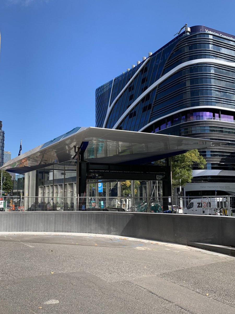 Not a lot has changed since my last visit to the Parkville Station site…the footpaths in Grattan St have been extended and paved but there will still be two lanes of traffic once it reopens…there is a lot of landscaping going on….which is usually a sign of finishing touches