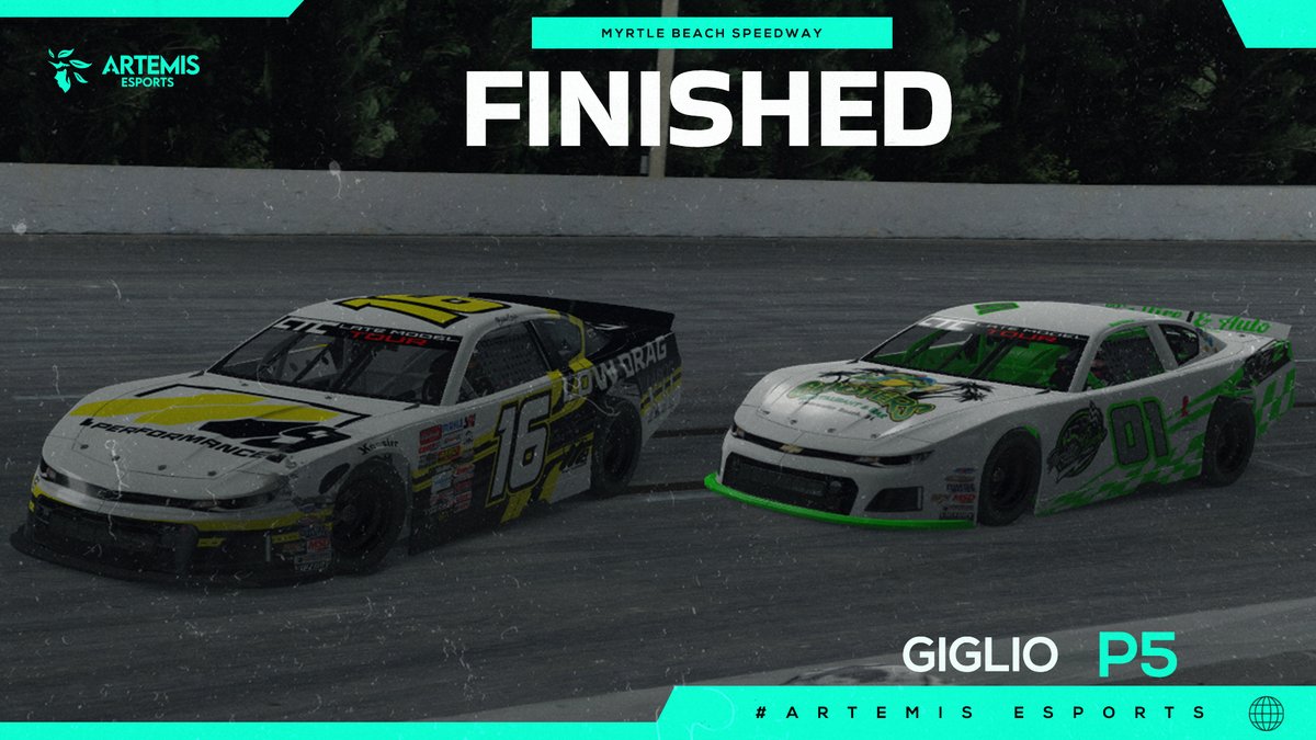 [#ARTEMISiR]

Coming All The Way from the Back for A Solid Top 5!
Nice Showing from @BlakeGiglio1 in Tonight's @CTCRacing Late Model Tour Race from Myrtle Beach! 

#OnTheHunt 🏹
