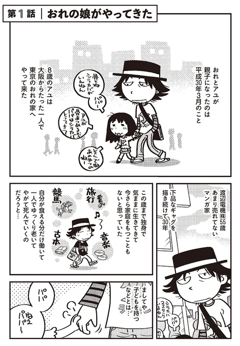 55歳独身マンガ家が8歳の娘の父親になる話①娘ができて6年経ちました('ω`) #父娘ぐらし #父子家庭はじめました 