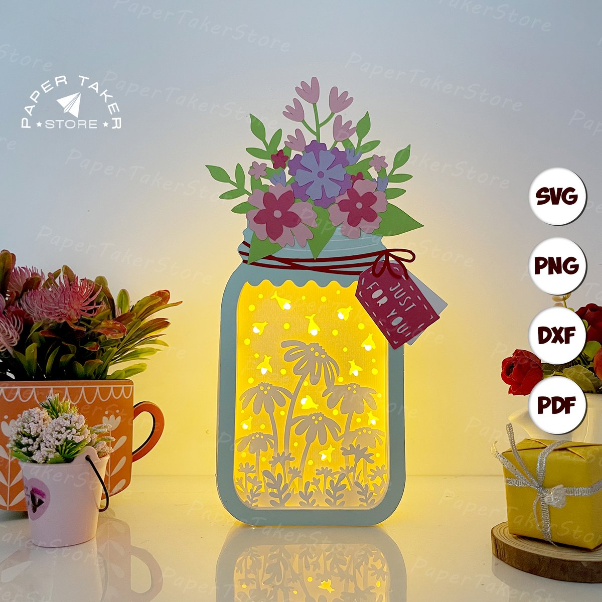 Excited to share the latest addition to my #etsy shop: Firefly Garden Floral Mason Jar Box SVG for Cricut Projects, 3D Papercut Light Box Sliceform, DIY Floral Mason Jar Box Night Light etsy.me/44wA4li #valentinesday #silhouettestudio #svgforcricut #papercutlightbox