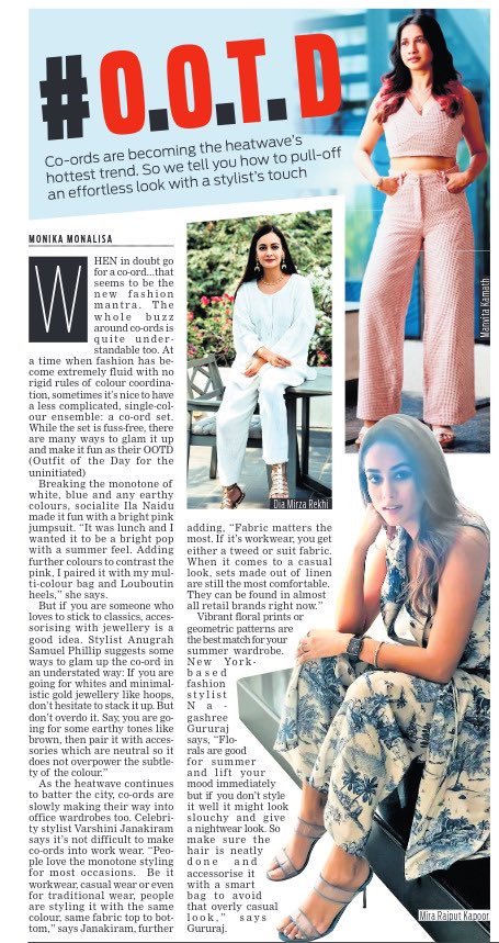 Co-ords are becoming the heatwave’s hottest trend. So we tell you how to pull-off an effortless look with a stylist’s touch ✍🏼: @monikkamon @tniefeatures @cloudnirad @santwana99 newindianexpress.com/cities/bengalu…