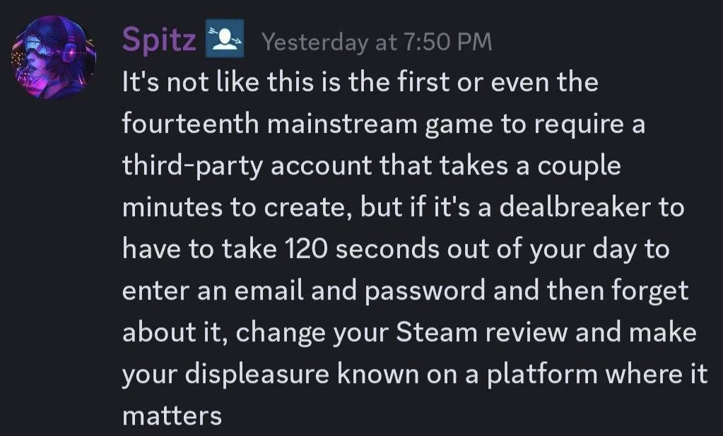 The Helldivers 2 devs hired community reps and mods who were basically telling people 'get over it' and 'go play something else, then.' Maybe I will buy their game if they fire those people and show receipts — until then, 👋 I was right