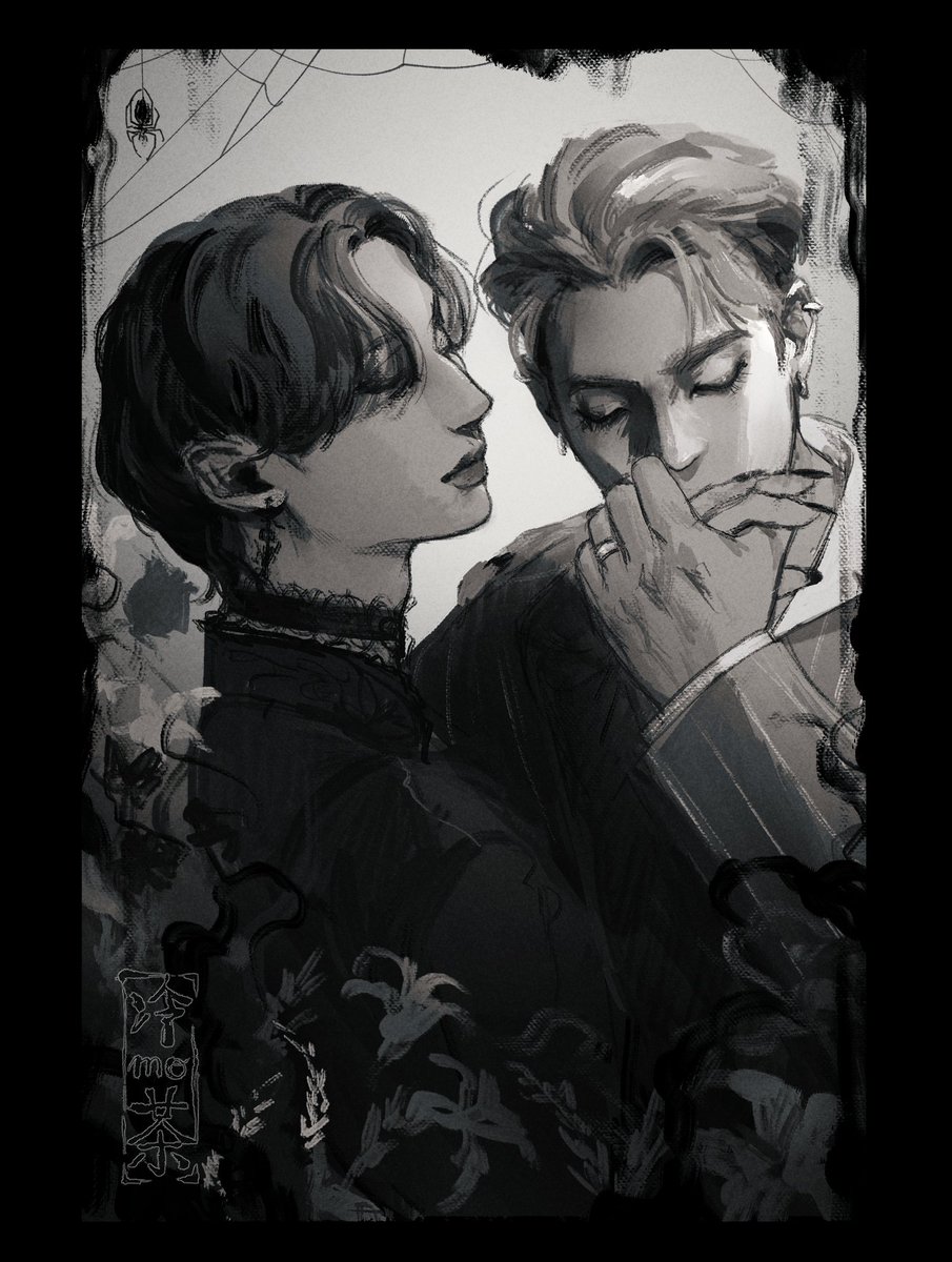 LenMatcha's tweet photo. 🕷️Addams Family🕷️ 
Joong and Hwa as Gomez and Morticia
#artinychallenge  
#movieteez https://t.co/B6zWRamRQW