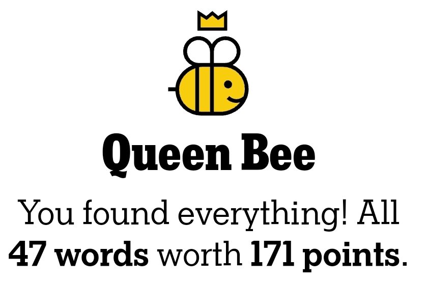 SUN:  just add a 'Y' to every thing you come up with & be amazed at what is accepted.  @NYTGames #Nytspellingbee #SpellingBee