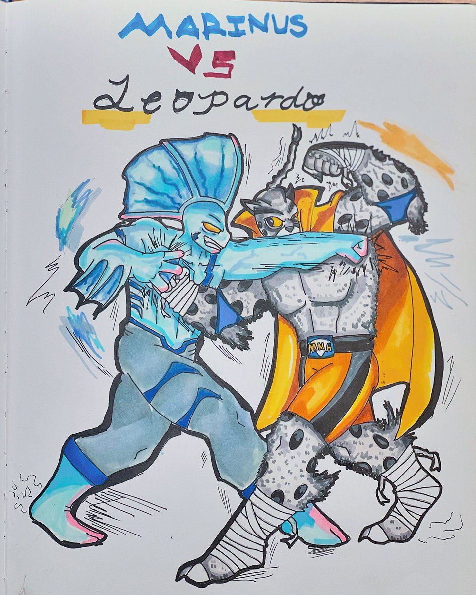 Marinus vs Leopardo

#art #sketch #drawing #sketchoftheday #sketchbook #myartwork #myoc #myart #oc #mydrawing #artwork #originalcharacter #originalcharacterart #originalcharacters #ocs #twitterart #feed