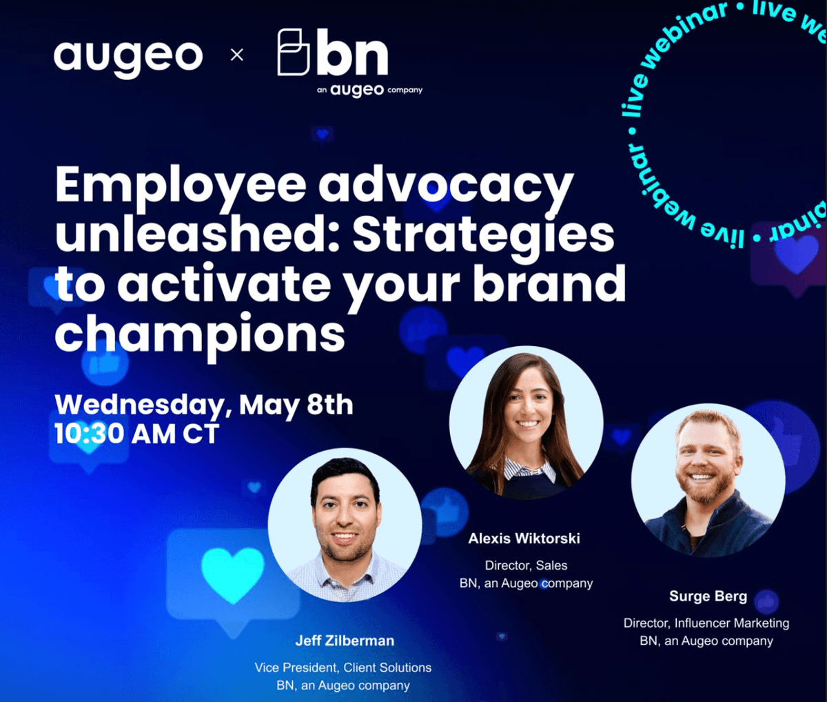Just a few more days away… what questions should we answer regarding social media and employee advocacy!?  #EmployeeAdvocacy #WebinarSeries #AugeoUnleashed augeo.zoom.us/webinar/regist…