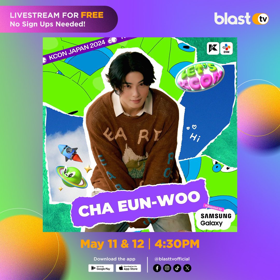 Cha Eun-Woo will be on KCON Japan 2024! 🥹🐰 Watch this event LIVE FOR FREE exclusively on BlastTV — no signups required! Just download the BlastTV app and stream with us! *ੈ✩‧₊˚