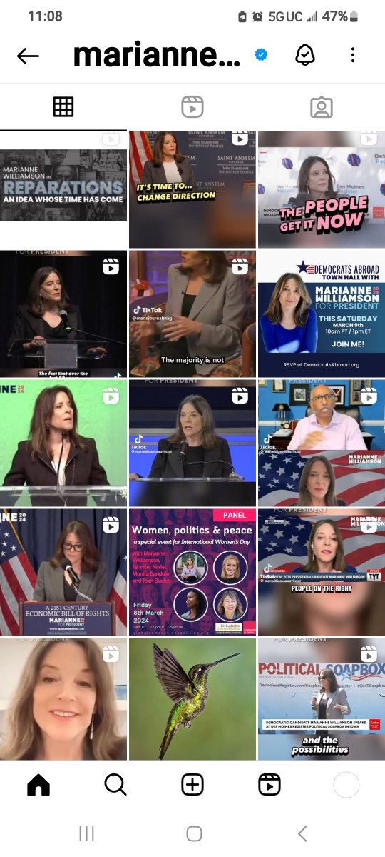 What an extraordinary Campaign Marianne Williamson ran. I wish the entire country saw it, she would be our Nominee. My eyes were opened, my world was rocked, I've been educated, hopeful, heartbroken & not sure what to do now. May her light lead us out of the prevailing darkness.