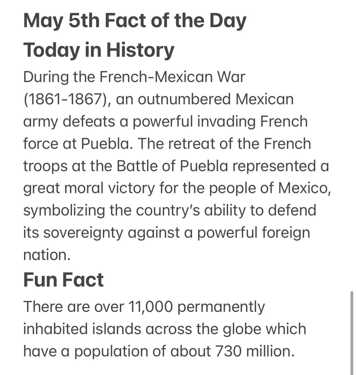 Fact of the Day for May 5th #factoftheday