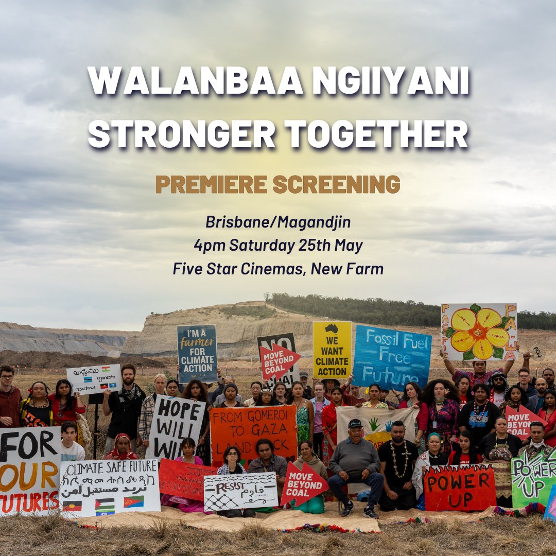 BRISBANE/MAGANDJIN- Come along on Sat arvo May 25 for the premiere screening of ‘Walanbaa Ngiiyani | Stronger Together’! 🎬 Get your tickets here movebeyond.link/WalanbaaNgiiya…