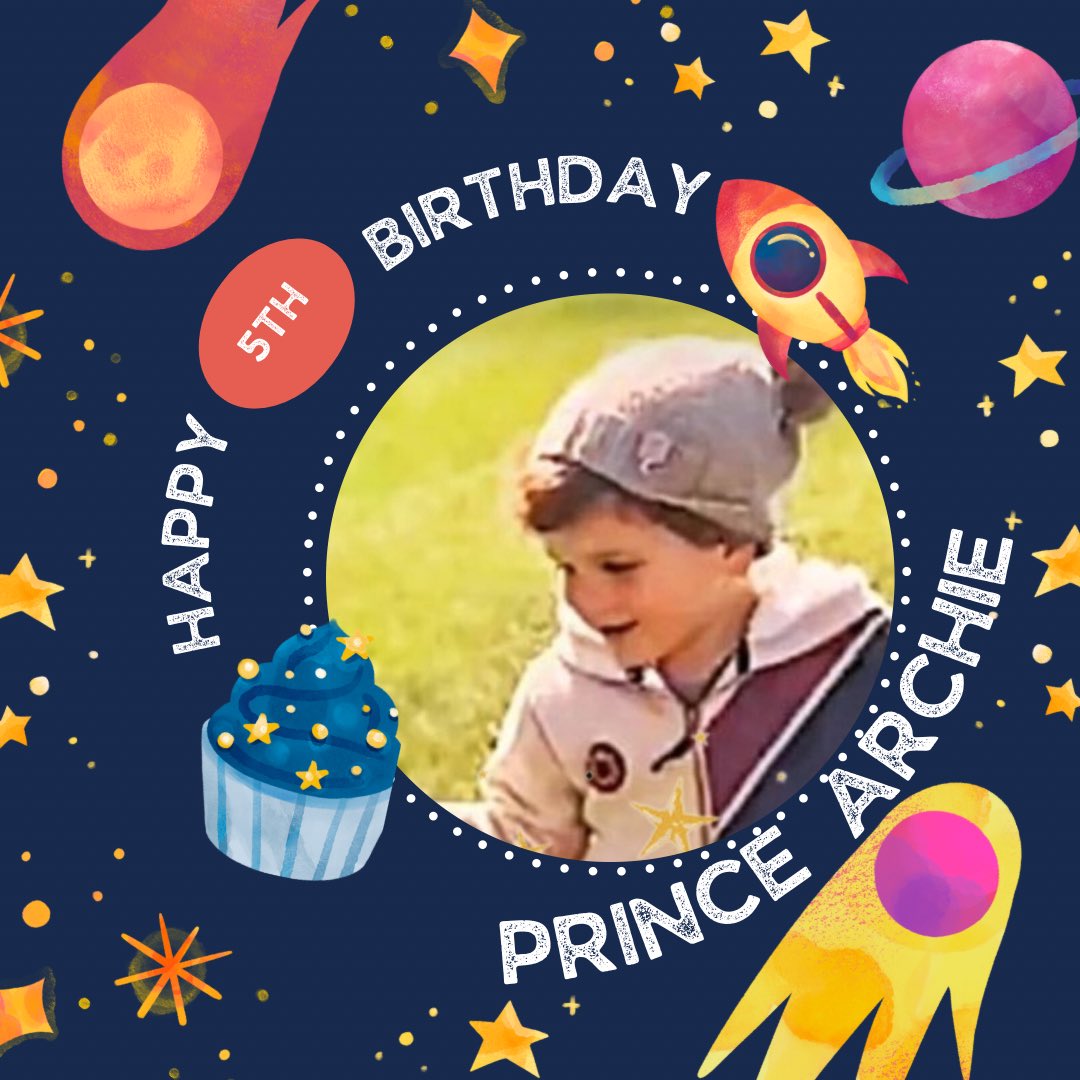 Happy Birthday beautiful boy! I hope you have an extra special day with your parents, sister, granny, other loved ones and friends! 😘 #HappyBirthdayPrinceArchie #PrinceArchie5