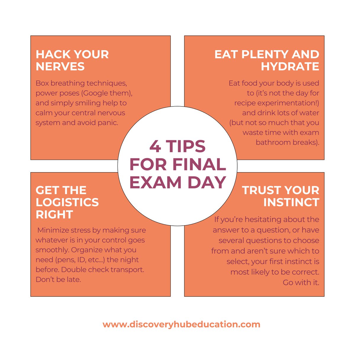 Final exams are here! Check out these four simple tips to perform at your best in finals 🥇
#academicsuccess #exams #study #finalsweek #beatstress