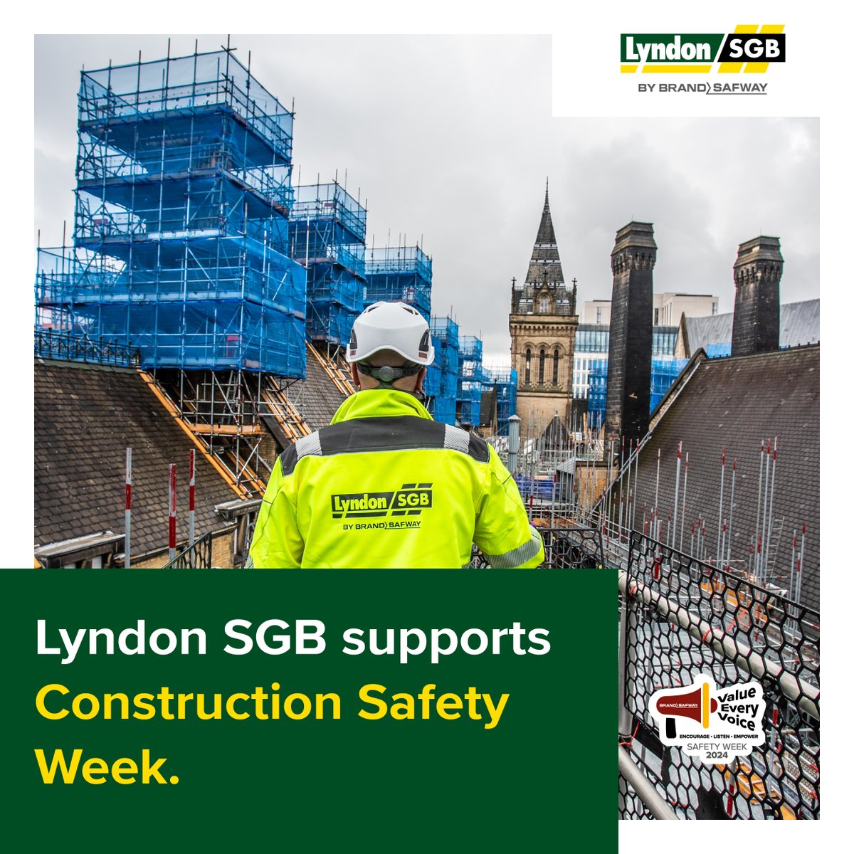 It's @SafetyWeek_2024 & #Lyndon SGB is mobilising the whole 1,000+ strong business – as we #ValueEveryVoice 👷🏻‍♂️ We are founded on #safety ‼️ We #DontWalkBy 🙈 We listen👂🏻 We care for #mentalhealth 🧠 We support #constructionsafetyweek 🦺 #WeAreOne #MoreSafety #MoreProductivity