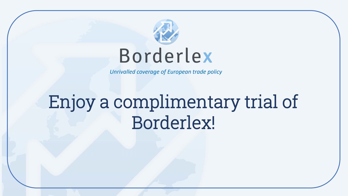 Request a one month free trial of Borderlex ⬇️ In the coming weeks and months we will be covering the upcoming #EUelections and how they'll change trade as well as the #Chinatrade backlash and how it is panning out in reality And much more... Register: borderlex.net/subscribe-to-b…