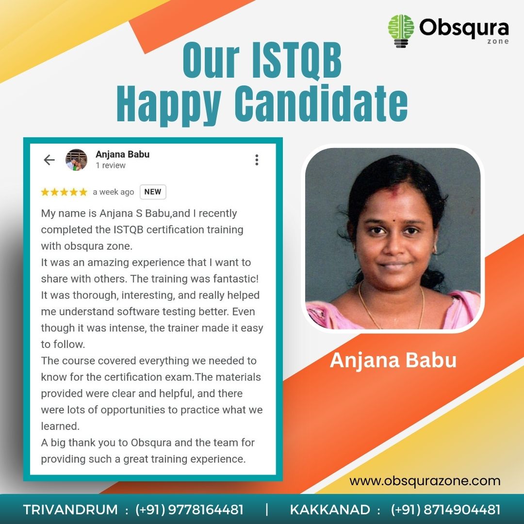 #ISTQBHappyCandidates Thank you so much for your kind words, Anjana. We wish you good luck in your future endeavors! We provide ISTQB Training + Examination. Get trained from Experts! 👉New batch starts from 13th May'24 🏃🏻‍♂️Hurry up! ⏳Book your slot now!