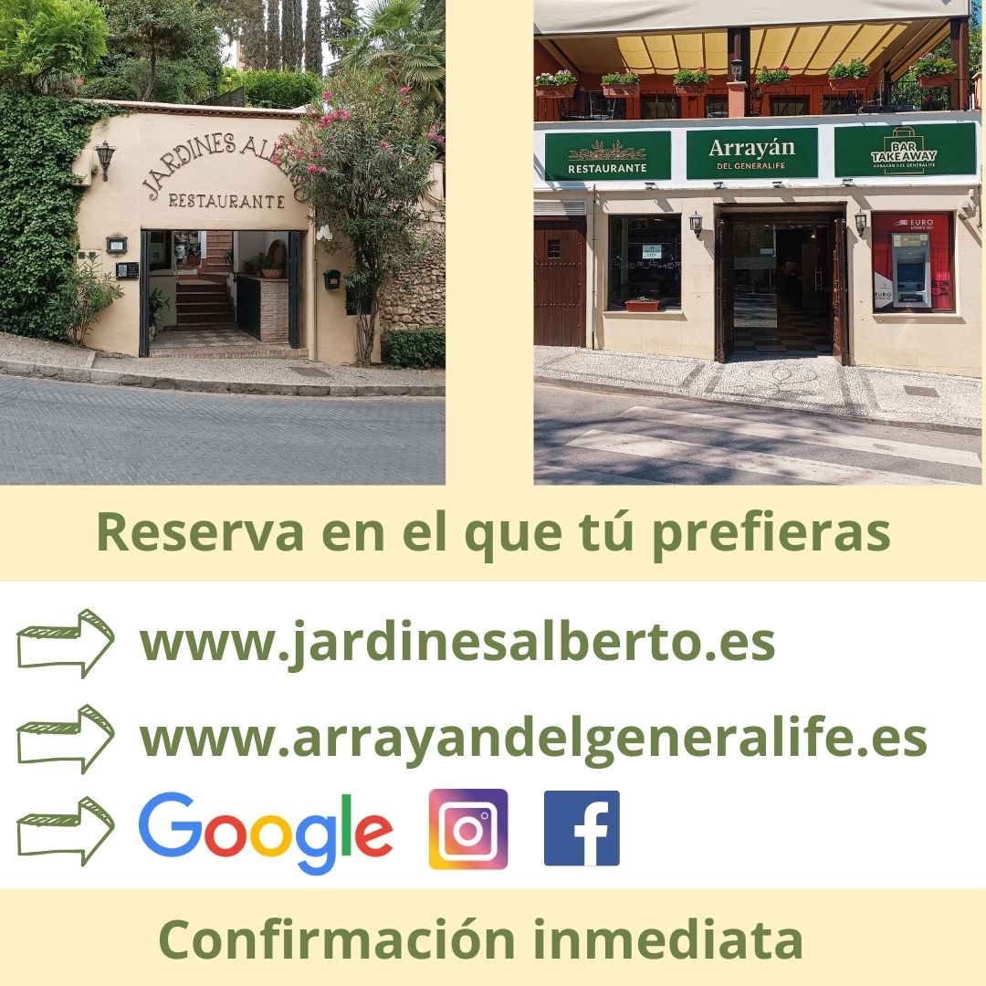 No te quedes sin mesa, disfruta comiendo en la Alhambra en uno de nuestros restaurantes, Jardines Alberto y Arrayán del Generalife 

#granada #restaurantegranada