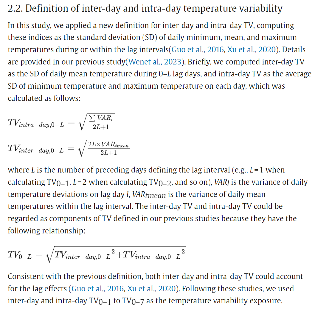 Unstable temperatures increase risks of mortality. Is it caused by intraday variability or inter-day? With @mccstudy , we found that intra-day variability explains the main part of the mortality risk, while inter-day variability plays a small role. Congrates @Bo_Wen1