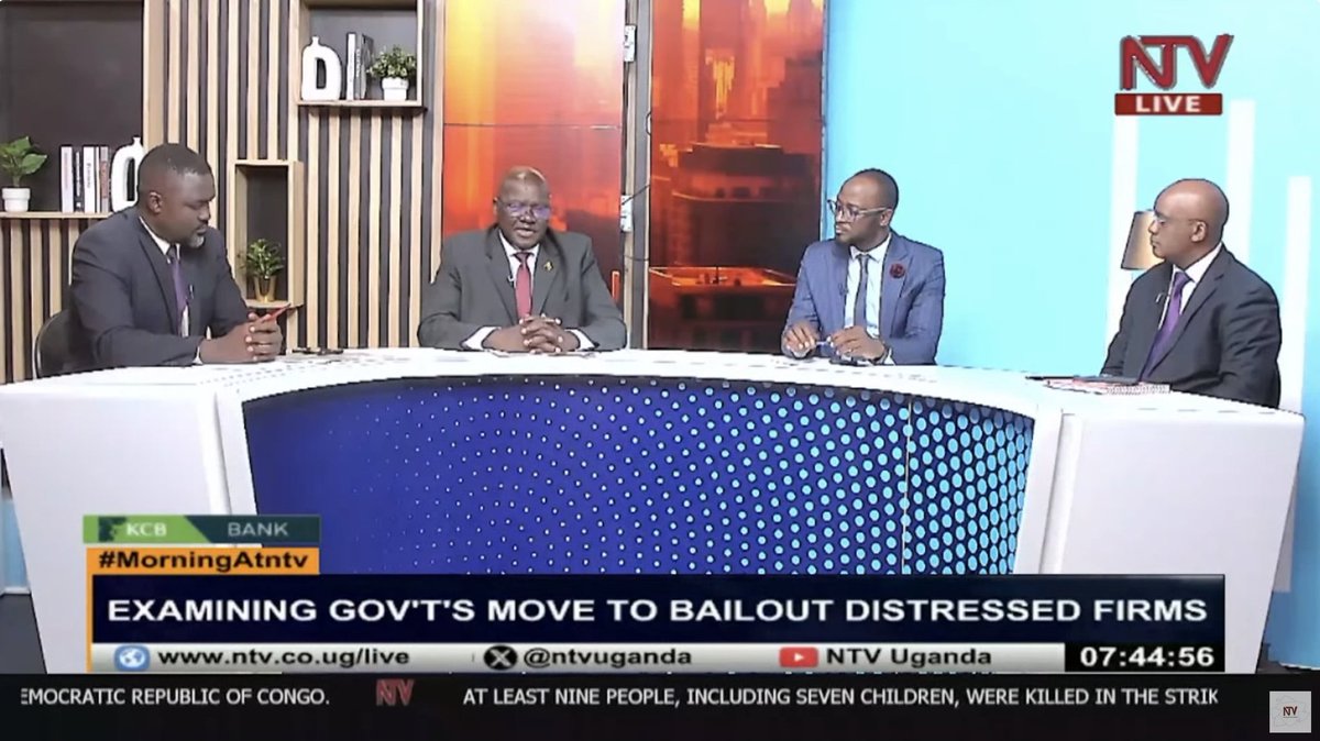 Happening now! Now Showing: A discussion examining government's move to bail out distressed firms. Our ED @JuliusMukunda is one of the panelists. Don't miss the discussion. @namagembeck @Parliament_Ug @p_muhangi @MalaikaB5