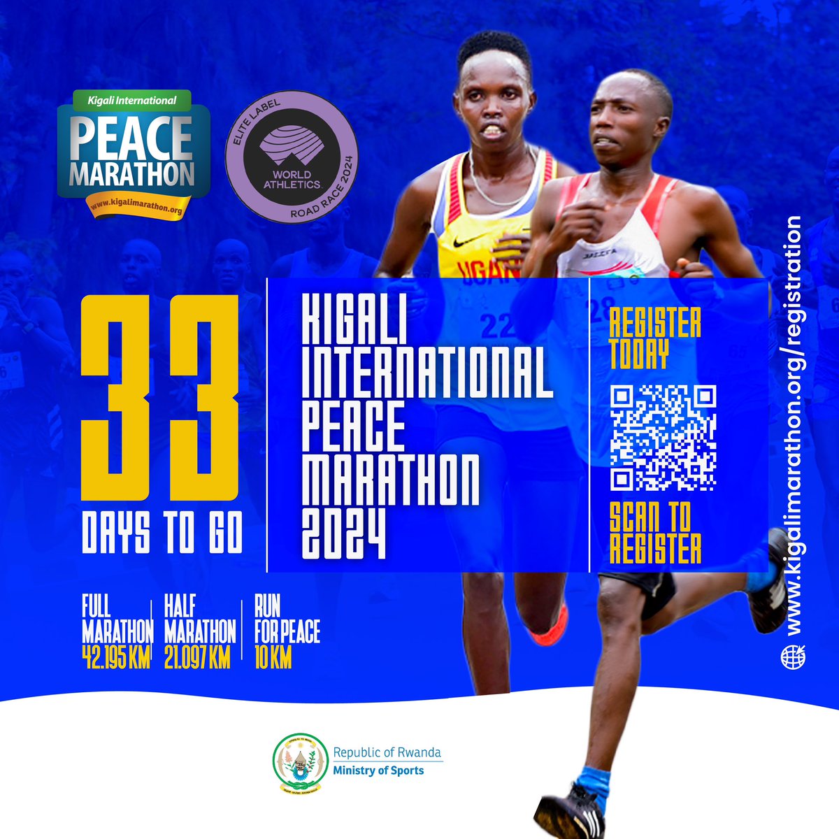 Good morning #RwOX! Health is your greatest wealth, so experiencing a marathon and seeing what you're capable of is really special. Let’s meet on 9th June in #KigaliMarathon2024 | 19th Edition Registration is open ⏬️ kigalimarathon.org/registration-k…