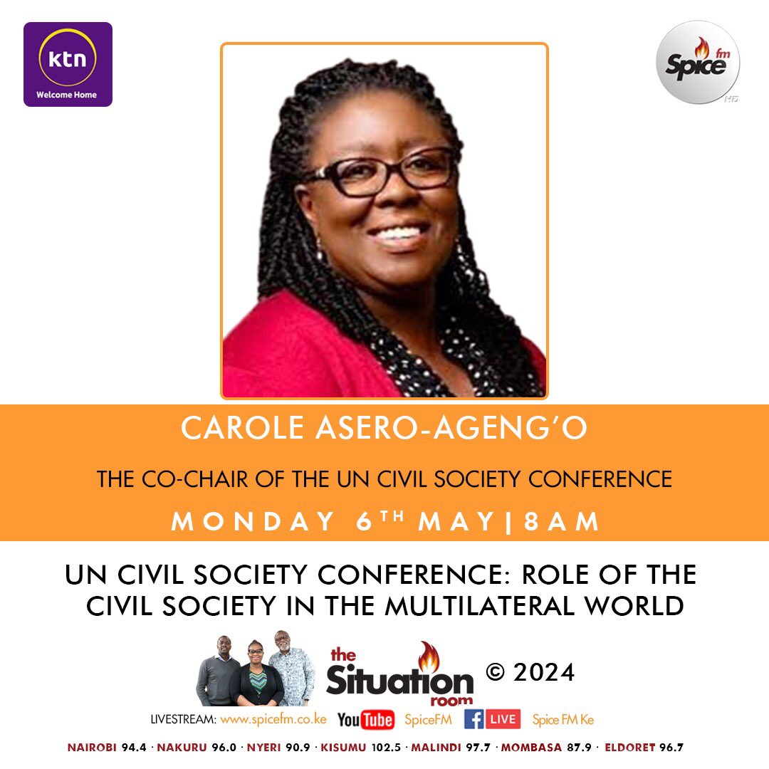 All about the UN Civil Society Conference. With Carole Asero-Ageng'o 8-9am in #TheSituationRoom Livestream: youtube.com/live/zbw7Egsi2…