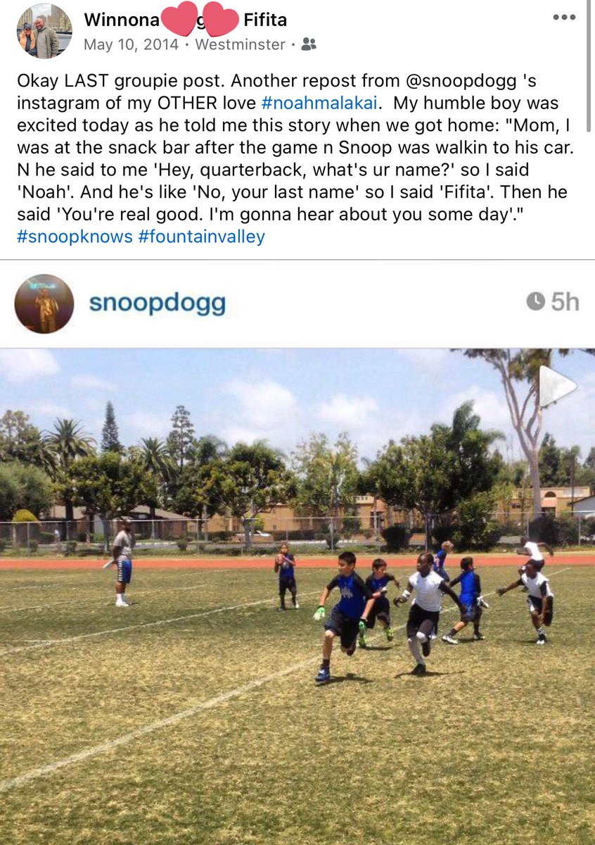 Remember when I said God been droppin hints and things are still happening according to His plan? Noah was 10 when Snoop's team came to scrimmage our little team 🙏🏽