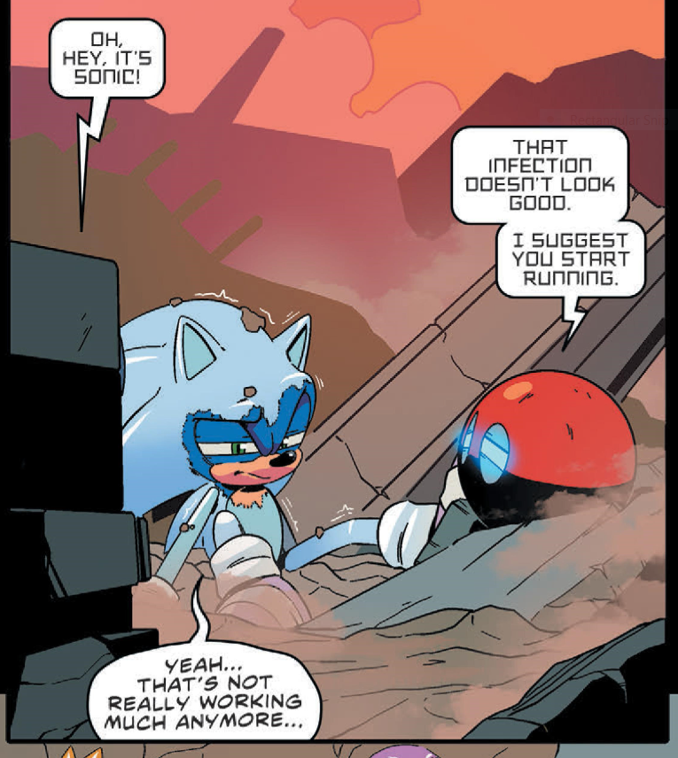 I love that Sonic, Orbot, and Cubot are just kind of chill with each other.