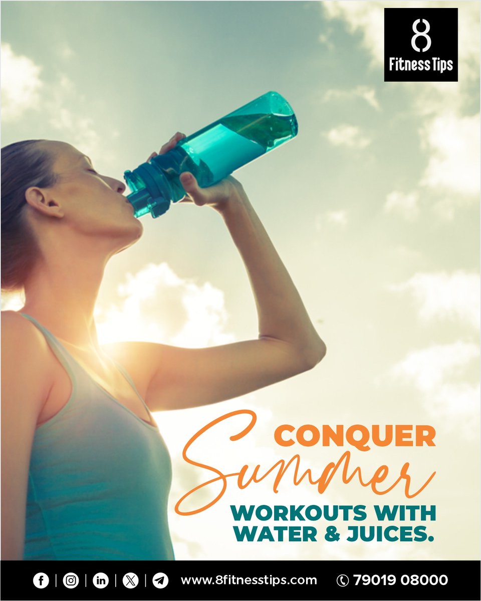 Conquer Summer 
Workouts With 
Water & Juices.
.
For more details log on to-8fitnesstips.com

#fitnessjourney
#fitnessfreak #fitnessinspiration
#fitnessadict
#fitnesslifestyle
#healthiswealth
#healtyheart
#healtylife
#healthiswealth🌳💰💯 #eathealthy
#wellness
#selfcare