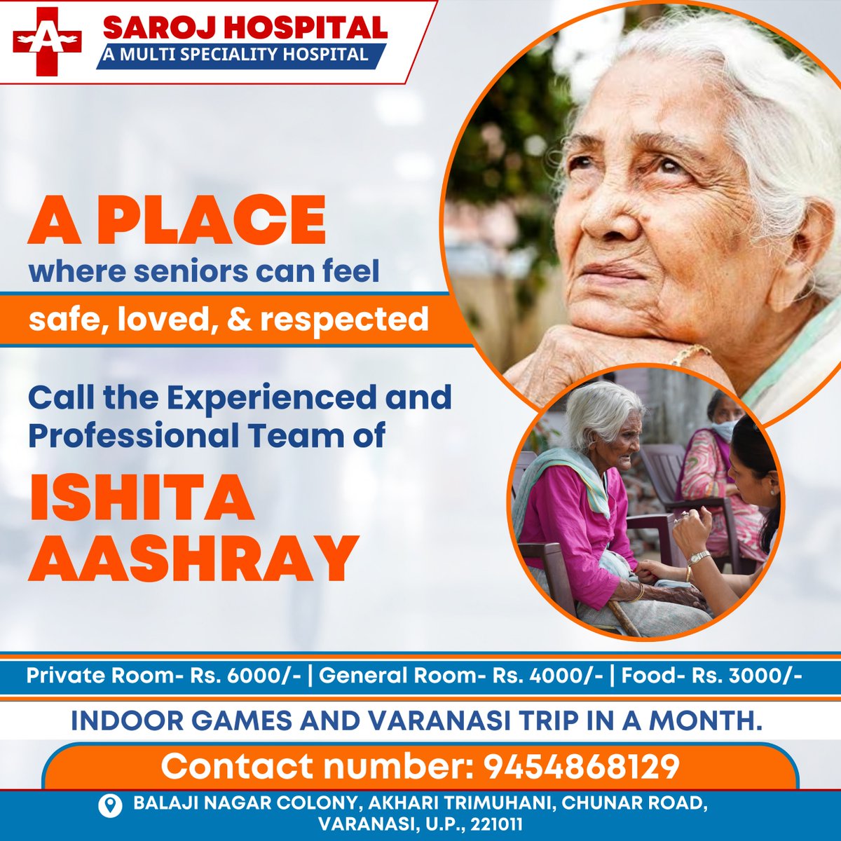 Varanasi's best Old Age Home - Ishita Aashrey Old Age Home
with best facilities and qualitative care..!!
Contact us now - 9454868129
:
:
:
#oldagehome #varanasi #careforall #communitysupport #seniorcitizens #inclusionforall #peaceandcomfort #qualityoflife #socialresponsibility