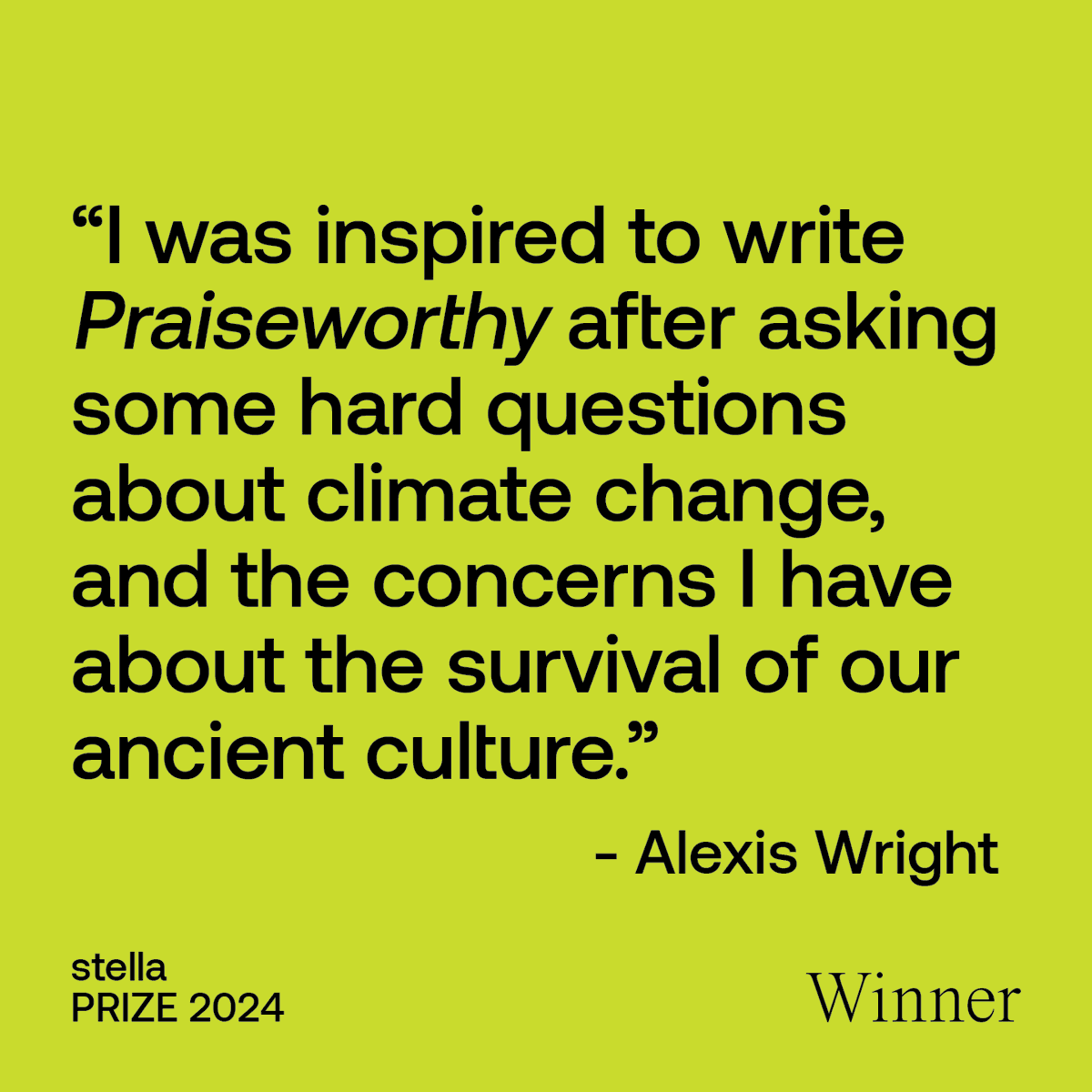 Missed the #2024stellaprize award ceremony last week? Watch Alexis Wright's acceptance speech: bit.ly/3QvikRy

Photo credit: Samantha Meuleman