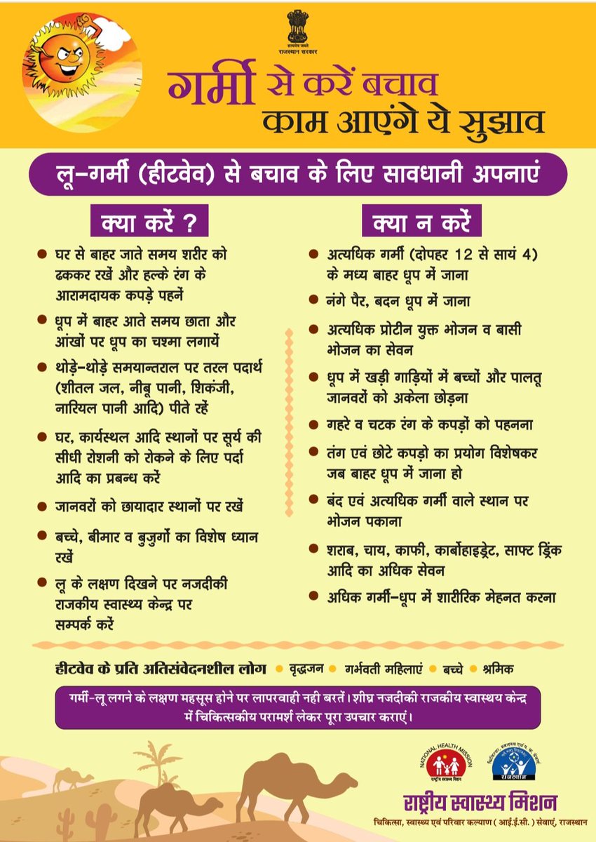 लू  - गर्मी (#Heatwave #Heatstroke) से बचाव के लिए सावधानी बरतें
#BeatTheHeat