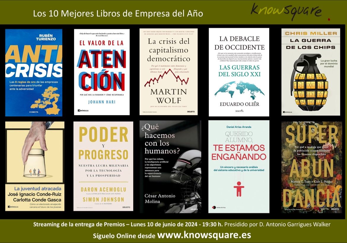 Estimad@s amig@s Os presento los 10 libros finalistas de los premios @knowsquare_es nuevoviernes-nuevolibro.es/2024/05/estima… «Sé breve en tus razonamientos, que ninguno hay gustoso si es largo» Miguel de Cervantes