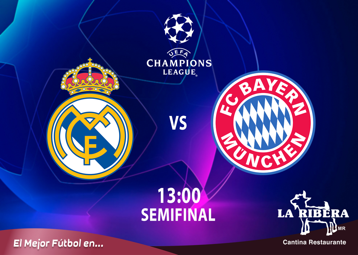 Te esperamos este  miércoles, 8 de mayo de 2023.
No te quedes fuera de la semifinal de vuelta, de la Champions League.

Real Madrid vs Bayern
13:00 hrs

¡DATE GUSTO! en Cantina La Ribera

#CantinaLaRibera #cantina #championsleague2024 #fútboleuropeo