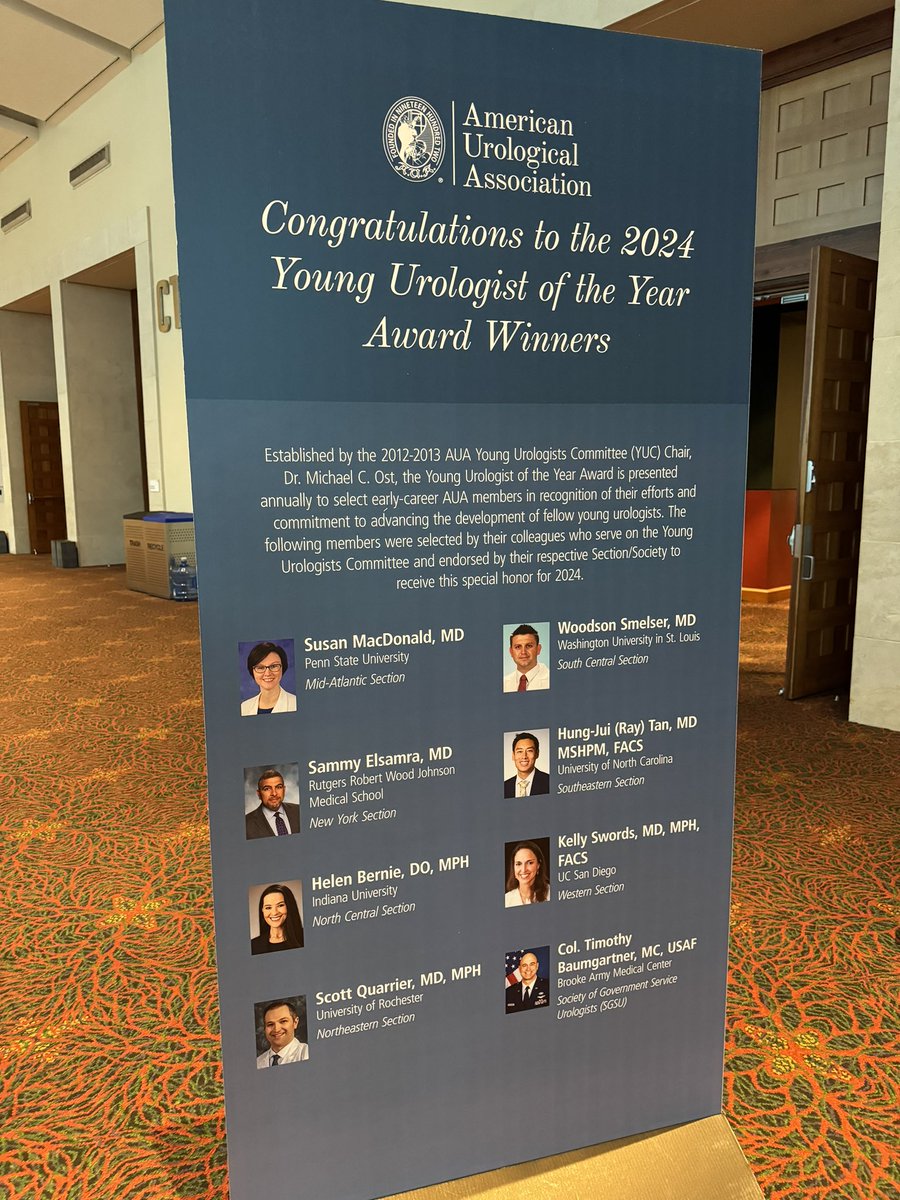 Thanks so very much again to our outstanding #AUA24 #YoungUro Forum Speakers & #PeertoPeer Discussion Group Leaders! Congrats to our @AmerUrological #YoungUros of the Year! @uretericbud @drphil_urology #DrJenniferMilesThomas @JenniferARegala @angiesmith_uro @urogabe…