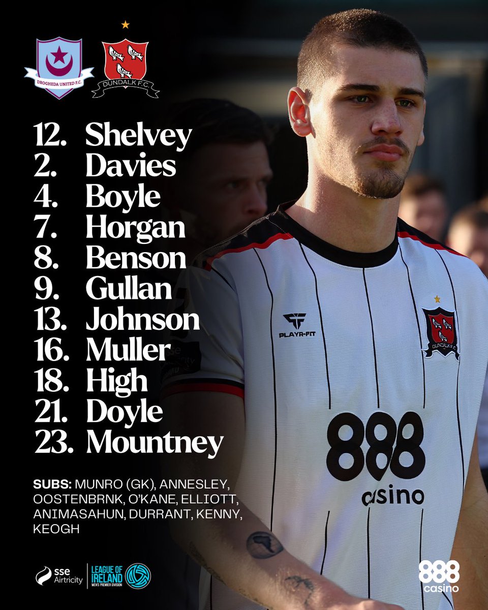 🏁 This is our side for this afternoon’s 178th Louth Derby. Two changes from Friday night with Hayden Muller in for the suspended Zak Bradshaw while Paul Doyle starts in midfield. 🔙 Mayowa Animasahun returns to the bench. #CmonTheTown