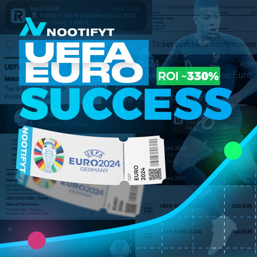 UEFA EURO Success! Members secured tickets which gained over 330% ROI. Join us at nootifyt.eu