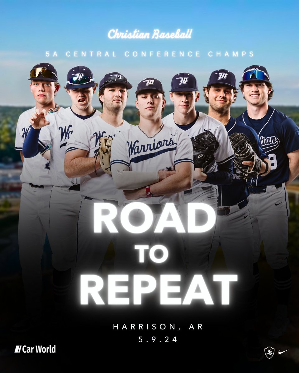 Warrior Baseball completed their 2024 regular season campaign as the 5A Central conference champions. Their road to repeat begins on Thursday vs. the Batesville Pioneers at 3:00 p.m. in Harrison. #WARRIORVILLE