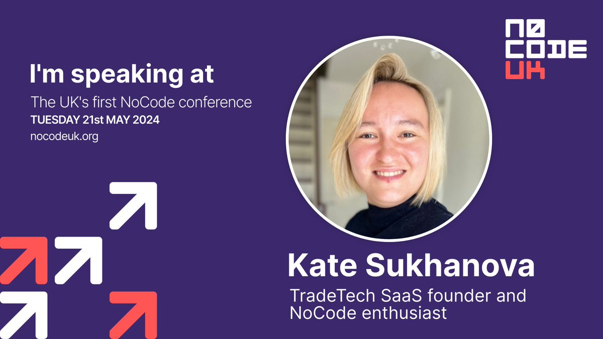 Calling all NoCoders & entrepreneurs ! I'm thrilled to announce that I'll be speaking at the UK's inaugural #NoCode & AI conference, generously arranged by @nocodelife & @jamesdevonport! Buy your ticket here (DM me for a discount code!) 👇 nocodeuk.org