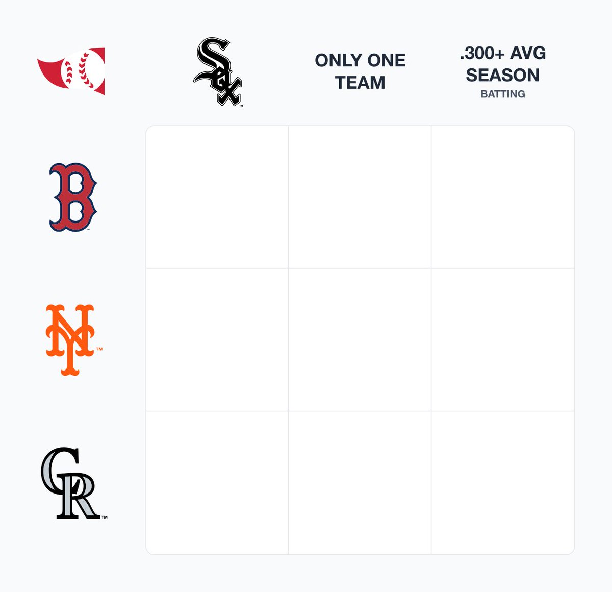 ⚾ Immaculate Grid  400
#immaculategrid
immaculategrid.com/grid-400
Retweet or reply with your score