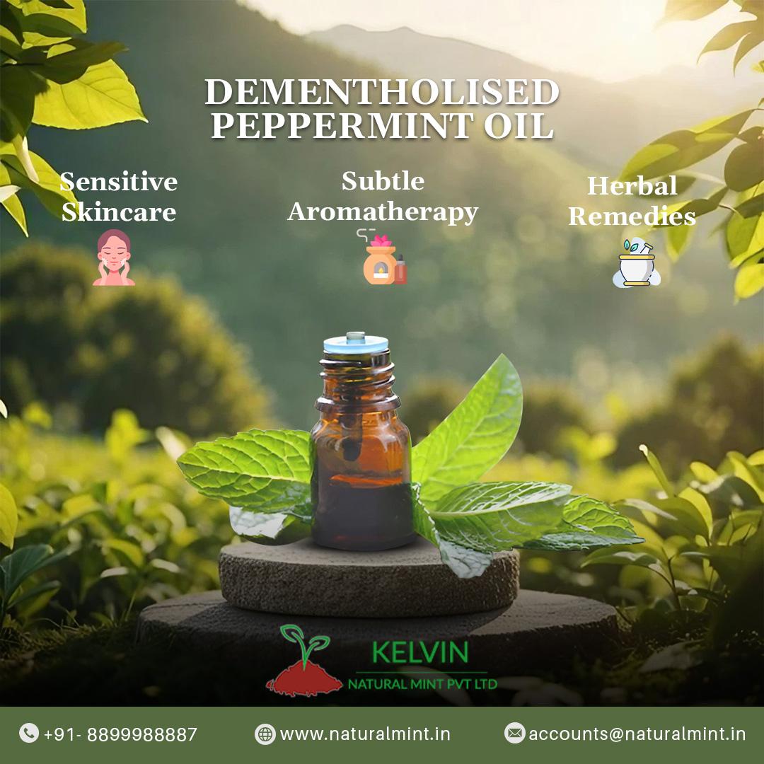🌿Looking for the benefits of peppermint without the intense cooling sensation? Our #DementholisedPeppermintoil is perfect for sensitive skin & subtle aromatherapy. Ideal for skincare, diffusing & even DIY remedies.✨

#KelvinNaturalMint #SensitiveSkin #Peppermintoil  #ayurveda
