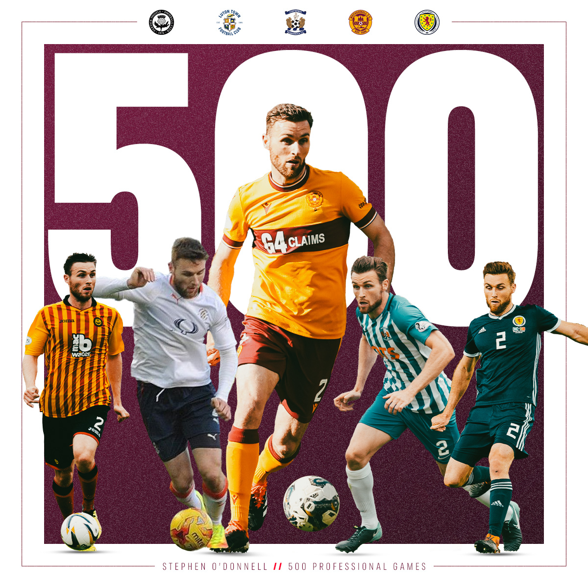 From starting out with Wishaw Wycombe, to defending against Jack Grealish 👏

Congratulations to Stephen O'Donnell who played his 500th career game on Saturday.