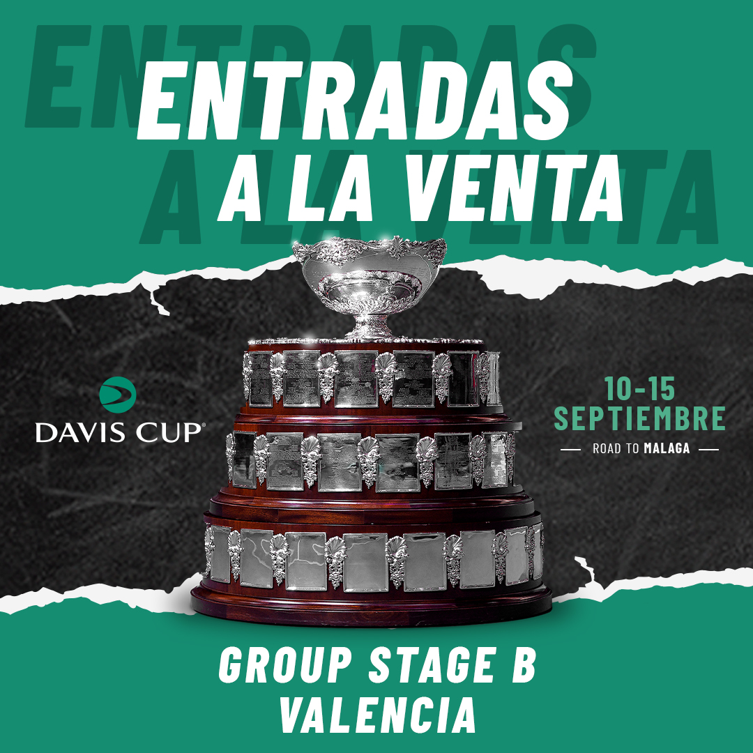 ENTRADAS de la Fase de Grupos de las Finales de #CopaDavis! 🏆 📍 Valencia ✅ Grupo B 🎟️ proticketing.com/tickets-davisc…