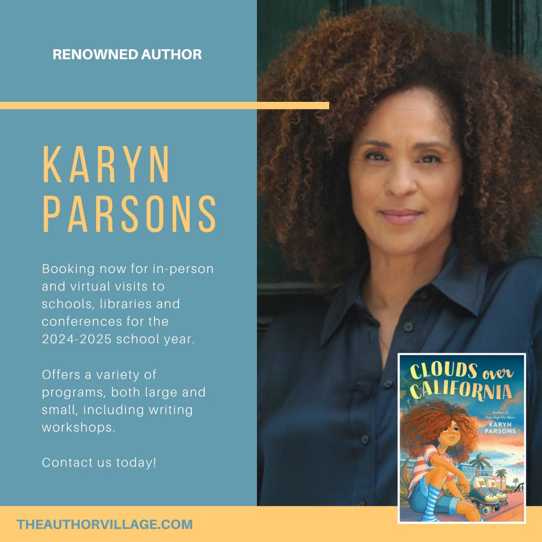 ⭐️The Author Village is excited to welcome author, actress, and activist Karyn Parsons to our group. @Karyn_Parsons is currently scheduling both in-person and virtual school and library visits and conference appearances for the ‘24-25 school year.⭐️