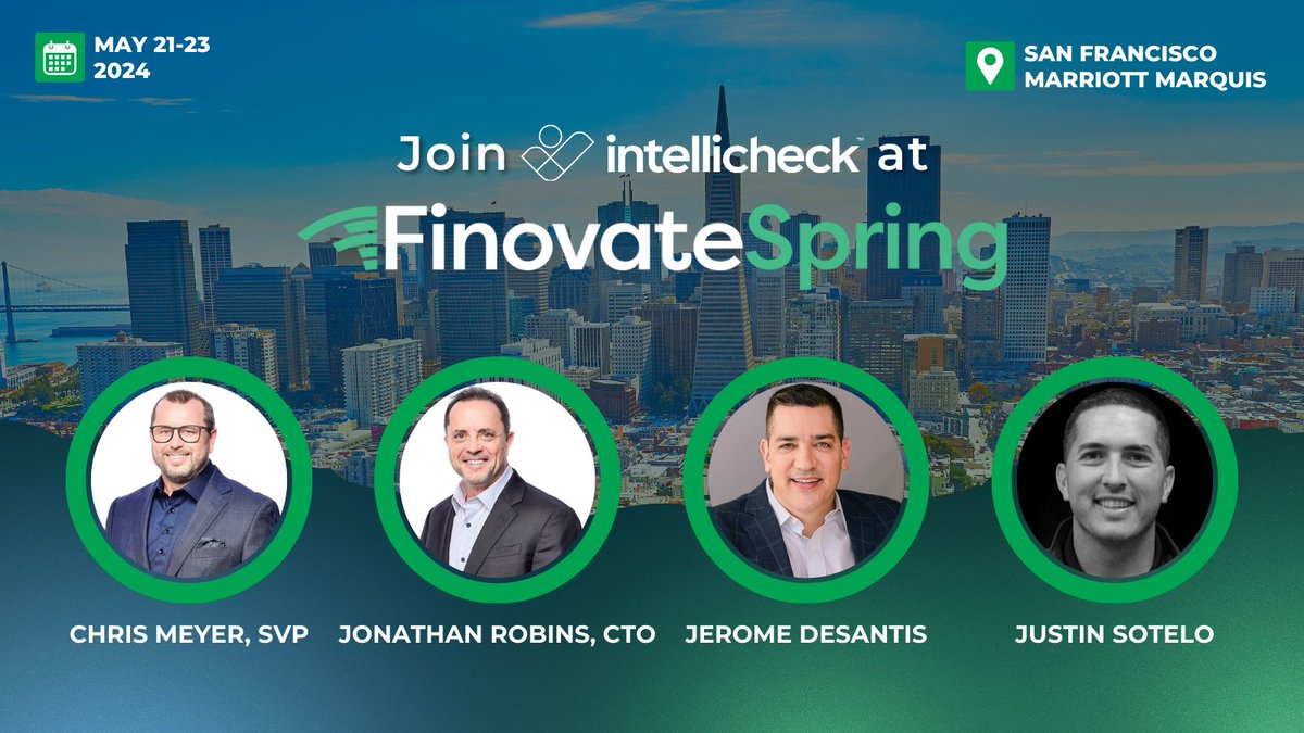 Join us at @Finovate Spring 2024 to discover how Intellicheck is transforming identity authentication for safer, smarter financial solutions. Secure your spot to connect with our team and to learn how we're the partner that will elevate your FinTech strategy!