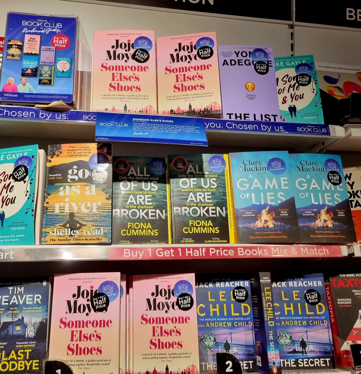 What a stack of books! Fab to see this lovely pile at @WHSmith in Stansted airport. And on the shelves at Waterloo station.