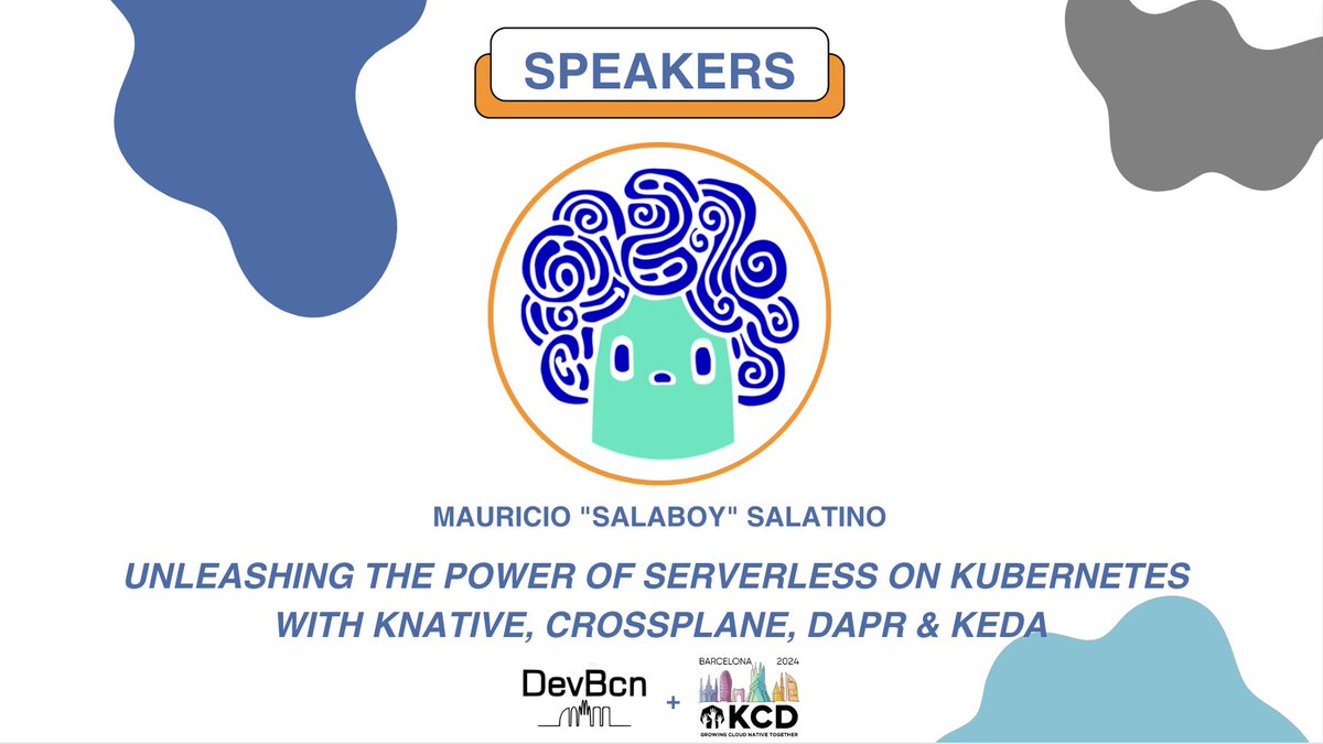 Get ready for amazing speakers at #KCDBarcelona24, hosted by @dev_bcn ! 🙌 Don't miss @salaboy's talk “Unleashing the Power of Serverless on Kubernetes with Knative, Crossplane, Dapr & KEDA” We've got some incredible speakers lined up just for you! 🎤