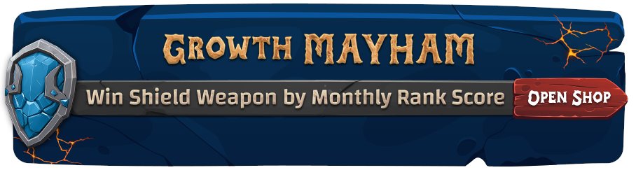 🏰⏫  Growth MAYHAM ⏫🏰 🤩 Gain Growth Points & Buy Secret Shop Items 🤑 🔸🔸🔸🔸🔸🔸🔸🔸🔸🔸 📆 Growth #Mayham is here by offering a new item; Shield Weapon! ✨ 4️⃣0️⃣ OFF If you claim the items before May 6th ends, you've claimed them 40% cheaper ✨ 4️⃣0️⃣ OFF If you claim…