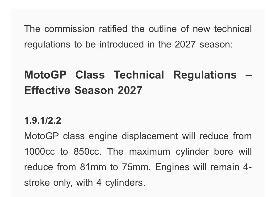 MotoGP’s new technical rules were decided at Jerez & published today. 850cc engines, slightly reduced aero, NO ride/height/holeshot devices etc. GPS allowed again but… MotoGP is a tech sport so tech rules are everything. Let’s hope this works